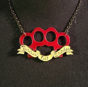 "B*tches Get Stitches" necklace